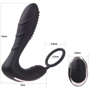 Silicone Male Prostate Massager Anal Vibrator 10 Speed Sex Toys For Men Wireless Remote Control Butt Plug With Ring - 2