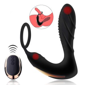 Silicone Male Prostate Massager Anal Vibrator 10 Speed Sex Toys For Men Wireless Remote Control Butt Plug With Ring