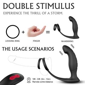 Shande Vibrator Prostate Massager For Men Anal Plug Male Silicone Prostata Stimulator Butt Delay Ejaculation Ring Toy - 2