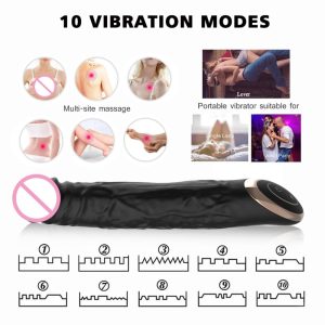 Vibrating Dildos Big Dildo Vibrators For Women Huge Black Penis 10 Modes Silicone Consolador Dick Anal Sex Toys G-spot Clitoris - 3