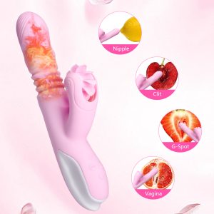 G Spot Dildo Vibrator Silicone Sex Toys For Women Heating Scalable Tongue Licking Wand Clitoris Massager Shaki Adult Shop - 2