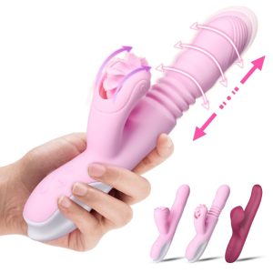 G Spot Dildo Vibrator Silicone Sex Toys For Women Heating Scalable Tongue Licking Wand Clitoris Massager Shaki Adult Shop