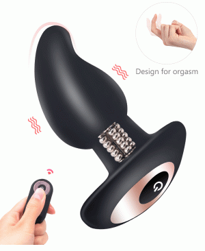 Anus Vibrator Beads Prostate Massage Women G-spot Clit Stimulation Silicone Sex Toys Wireless Vibrating Anal Butt Plugs - 2