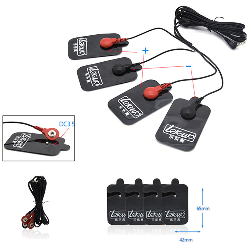 Mens Electric Shock Therapy Penis Rings For Delayed Ejaculation Body Massager With 4 Electrode Pads - 11