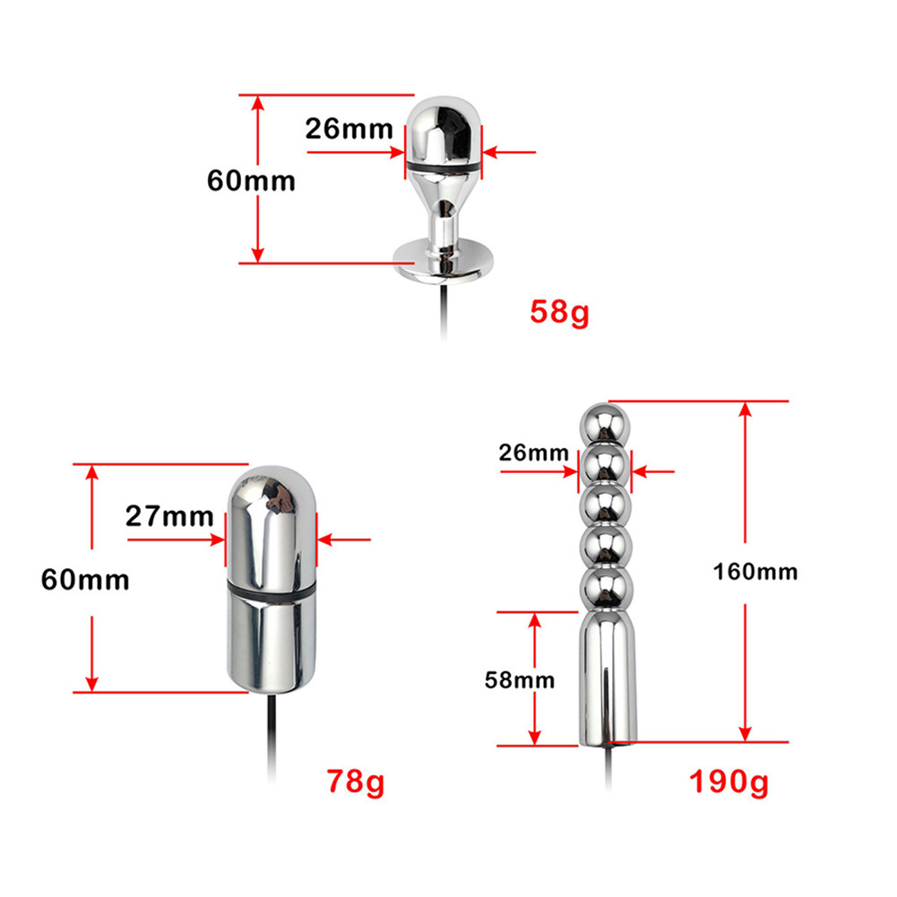 Zerosky Stainless Steel Electric Anal Plug Vibrator Prostate Massager Female Gay Friendly Sex Toy - 1