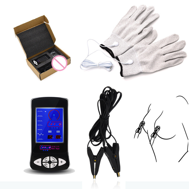 Male Electro Shock Stimulation Toy With Nipple Clips Sensual Accessories For Men - 1