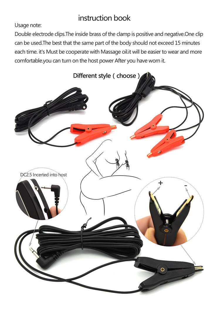 Male Electro Shock Stimulation Toy With Nipple Clips Sensual Accessories For Men - 7
