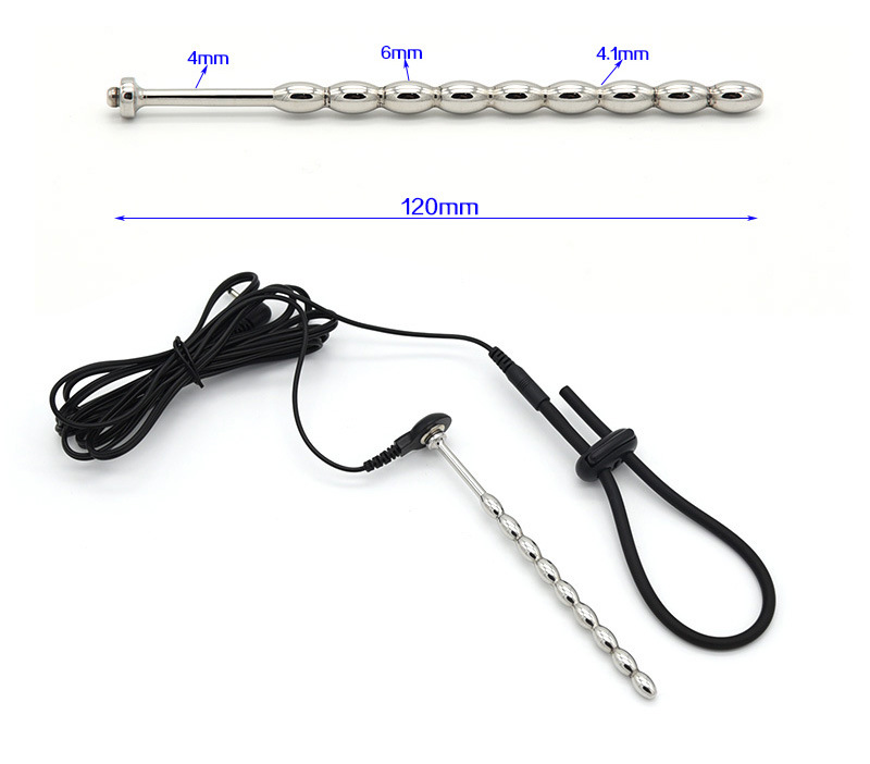 Silicone Penis Rings Urethral Sound Catheter Stretcher Electric Shock Male Enhancement Medical Themed Adult Toy For Men - 8