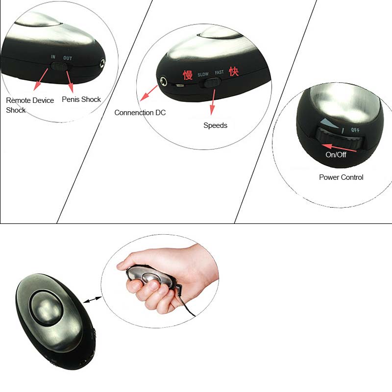 Electro Shock Penis Sleeve Bondage Cock Ring Electrical Stimulation Adult Sex Toys For Men Bdsm Kit - 2