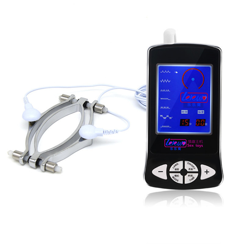 Electro Shock Pulse Stimulation Set For Women Nipple Clamps Breast And Clitoris Massager Adult Intimate Toy - 1