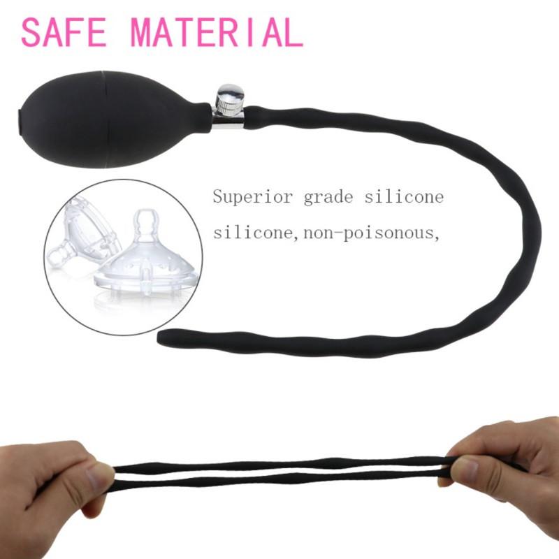 Silicone Male Masturbator Inflatable Penis Plug Urethral Catheter Sound Adult Pleasure Toy For Men - 2