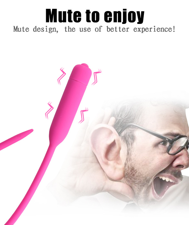 Male Pleasure Silicone Urethral Sounding Rods Long Vibrating Masturbator Plug Adult Sex Toy For Men - 7