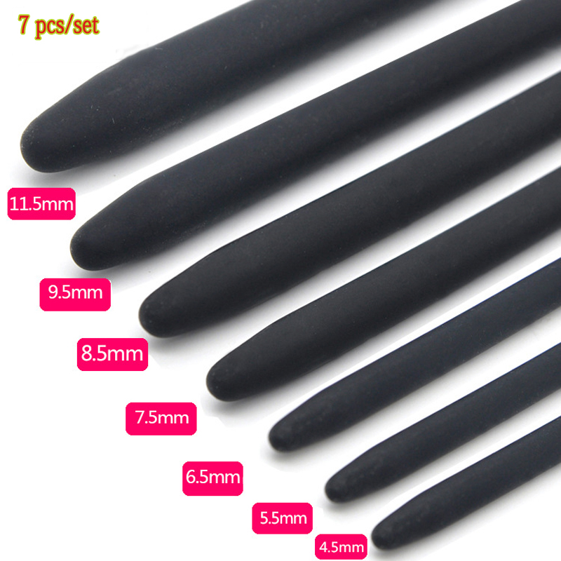 7piece Silicone Urethral Sound Set 352mm Long Soft Male Masturbator Penis Plugs Mens Sexual Wellness Toys - 2