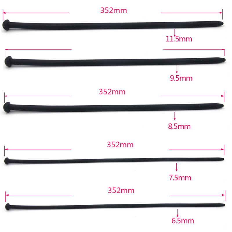 7piece Silicone Urethral Sound Set 352mm Long Soft Male Masturbator Penis Plugs Mens Sexual Wellness Toys - 3