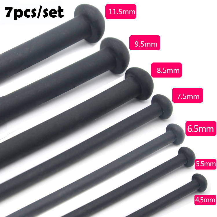 7piece Silicone Urethral Sound Set Male Sounding Penis Insertion Toys Adult Pleasure Sex Tools For Men - 2