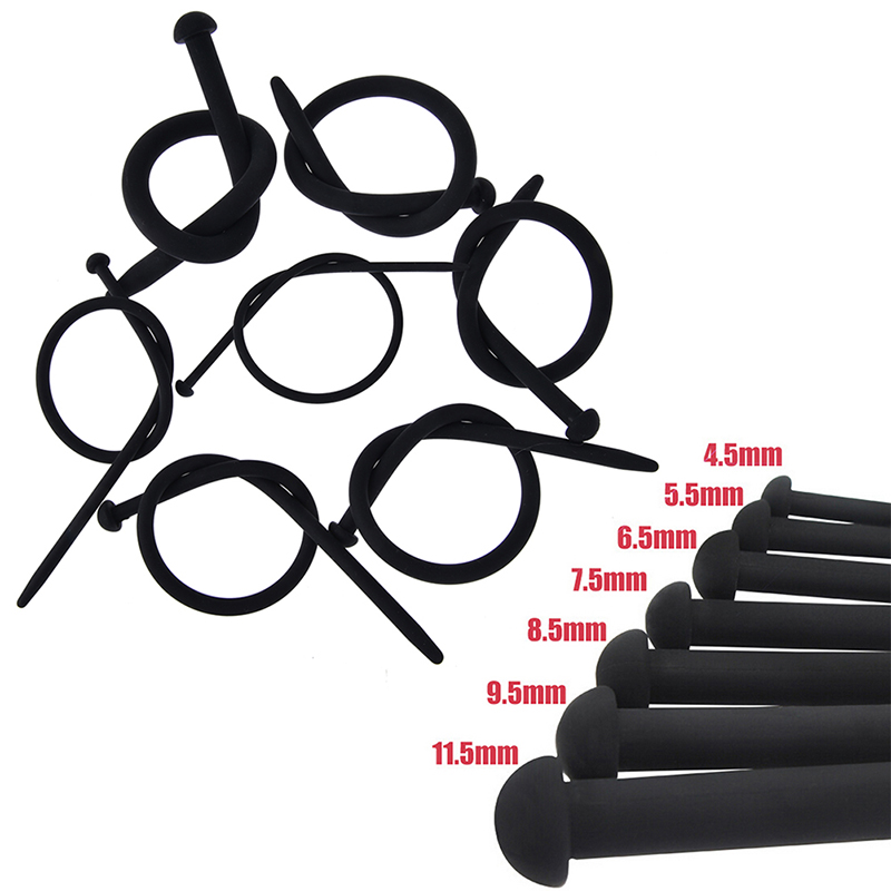Quality Silicone Male Urethral Sounds Catheter Penis Plug Dilators Stretching Chastity Device 4115mm - 1