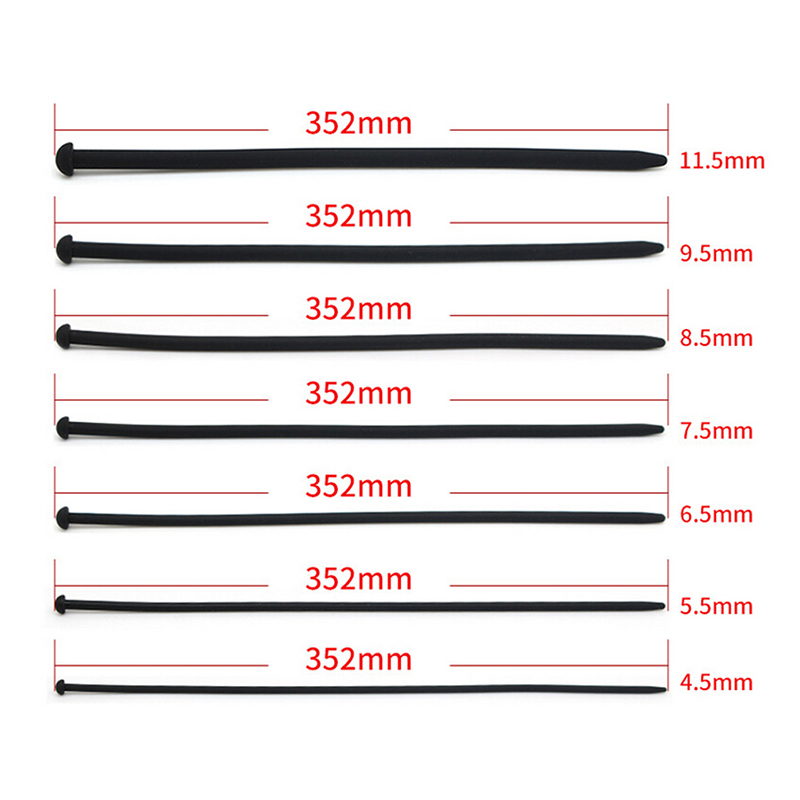 Quality Silicone Male Urethral Sounds Catheter Penis Plug Dilators Stretching Chastity Device 4115mm - 3