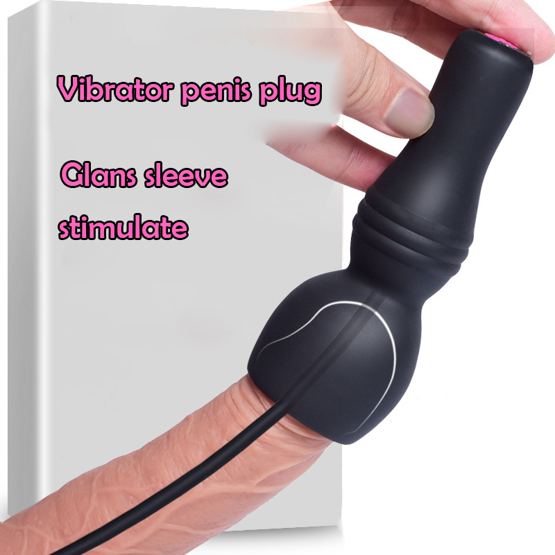 Mens Urethral Stimulator Silicone Penis Vibrator Glans Sleeve Sounding Plug Catheter Sextoys - 1