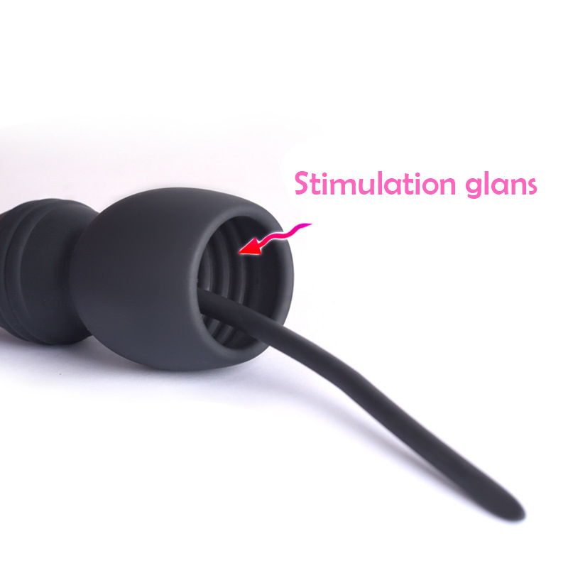 Mens Urethral Stimulator Silicone Penis Vibrator Glans Sleeve Sounding Plug Catheter Sextoys - 3