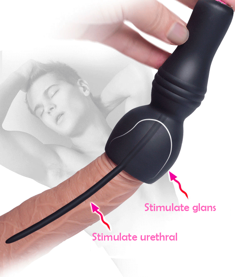 Mens Urethral Stimulator Silicone Penis Vibrator Glans Sleeve Sounding Plug Catheter Sextoys - 4