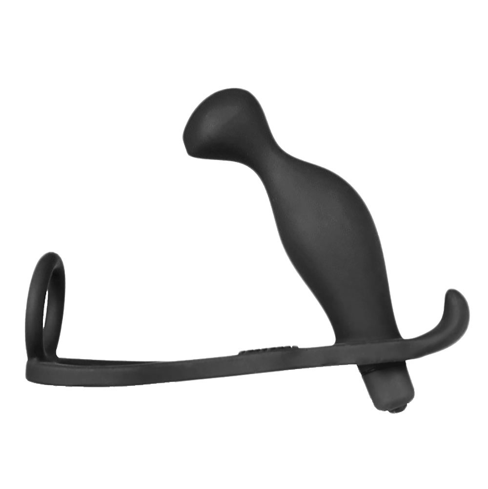 10 Speed Dual Rings Vibrator Prostate Massage Butt Plug Penis Cage Masturbator Toy For Adult Jokes Gags - 7