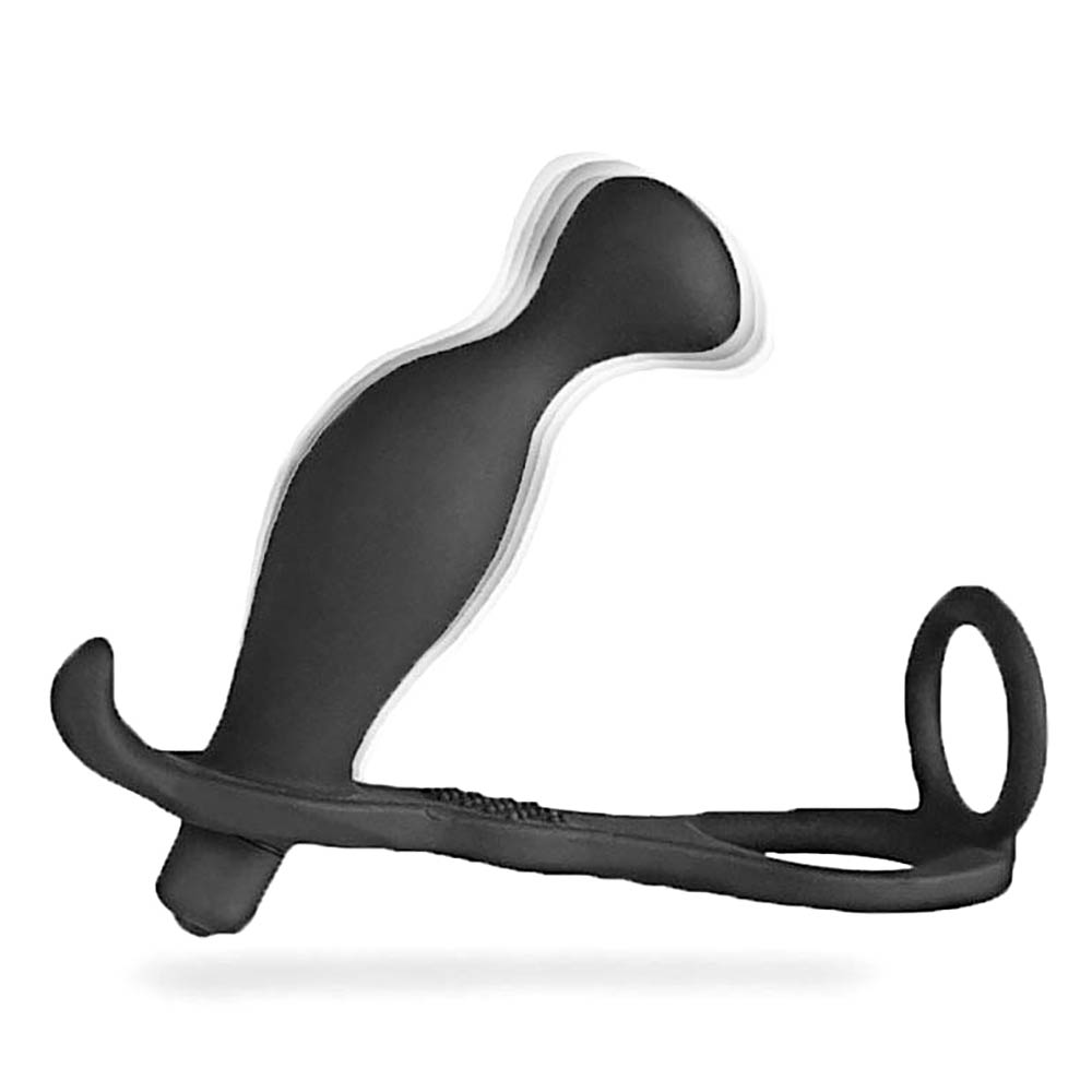 10 Speed Dual Rings Vibrator Prostate Massage Butt Plug Penis Cage Masturbator Toy For Adult Jokes Gags - 9