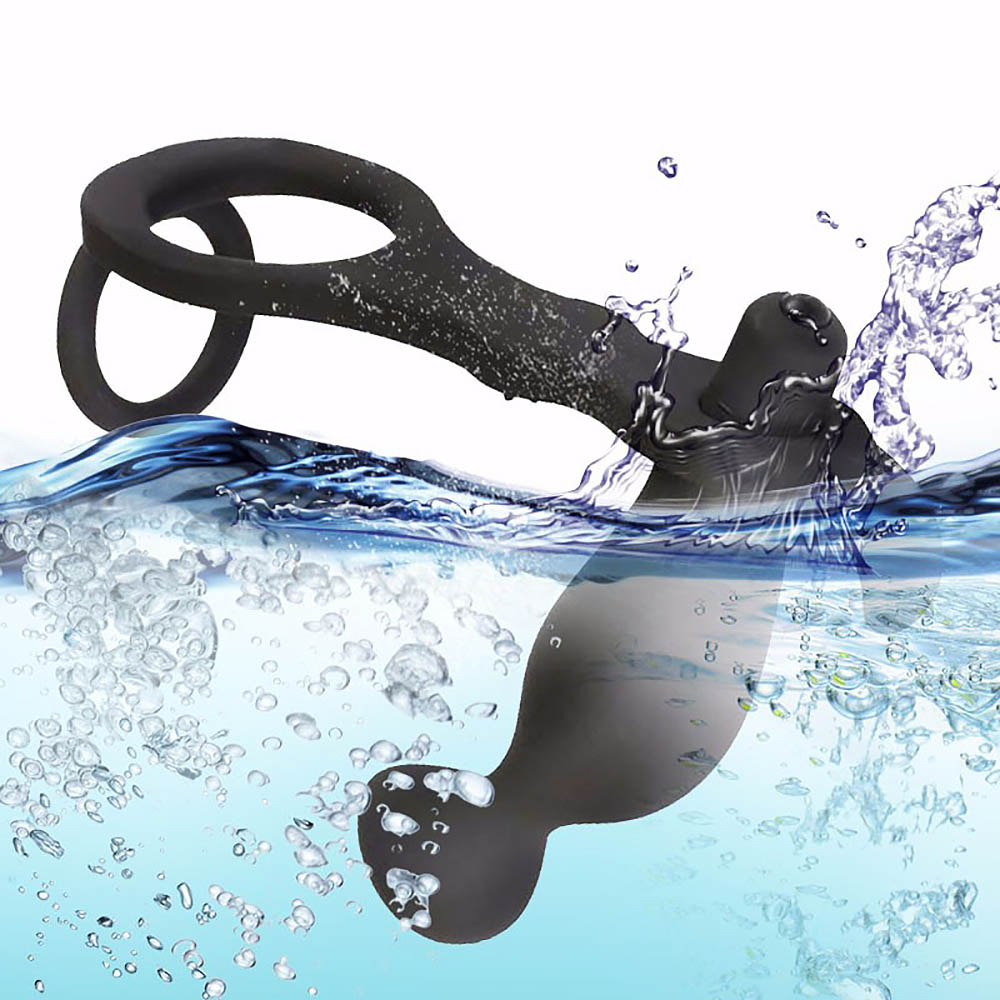 10 Speed Dual Rings Vibrator Prostate Massage Butt Plug Penis Cage Masturbator Toy For Adult Jokes Gags - 11