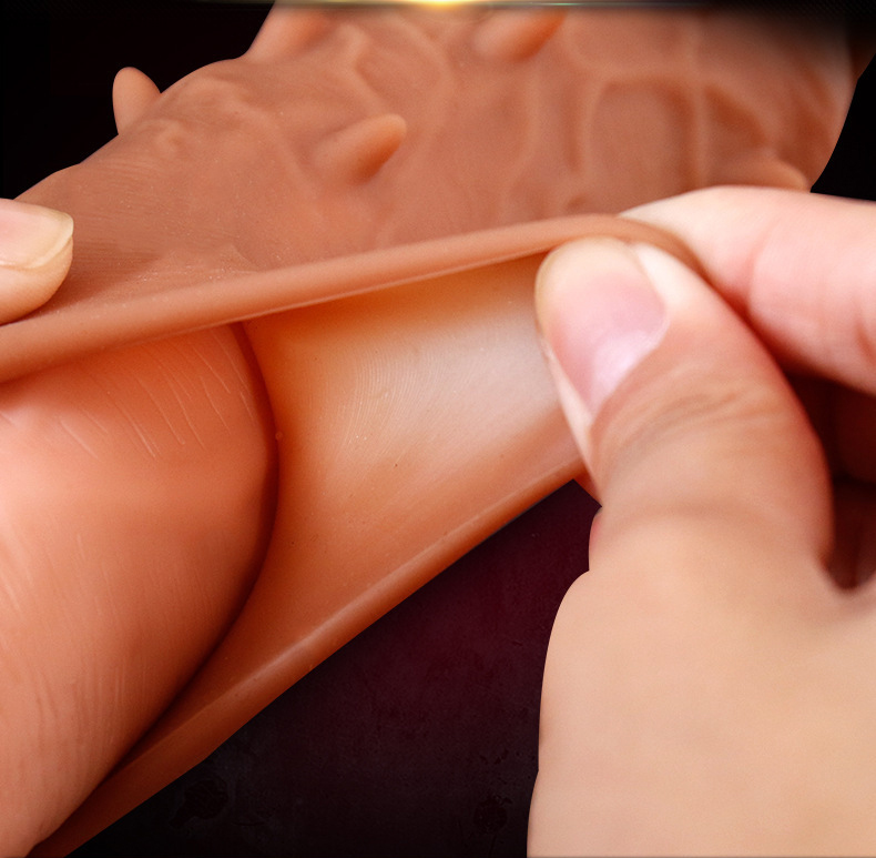 Mens Liquid Silicone Enlargement Penis Sleeve Couples Sensual Enhancing Condom Cock Ring Adult Toy - 4
