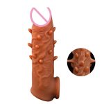 Men's Liquid Silicone Condom Penis Sleeve Enlargement Cock Ring Sex Toy For Couple