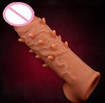 Men's Liquid Silicone Condom Penis Sleeve Enlargement Cock Ring Sex Toy For Couple - 2