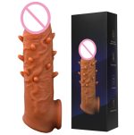 Men's Liquid Silicone Condom Penis Sleeve Enlargement Cock Ring Sex Toy For Couple - 4
