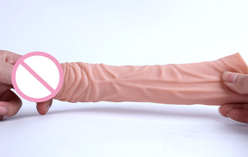 Mens Silicone Penis Extender Sleeve Reusable Enlargement Condoms Male Enhancement Sex Toy - 2