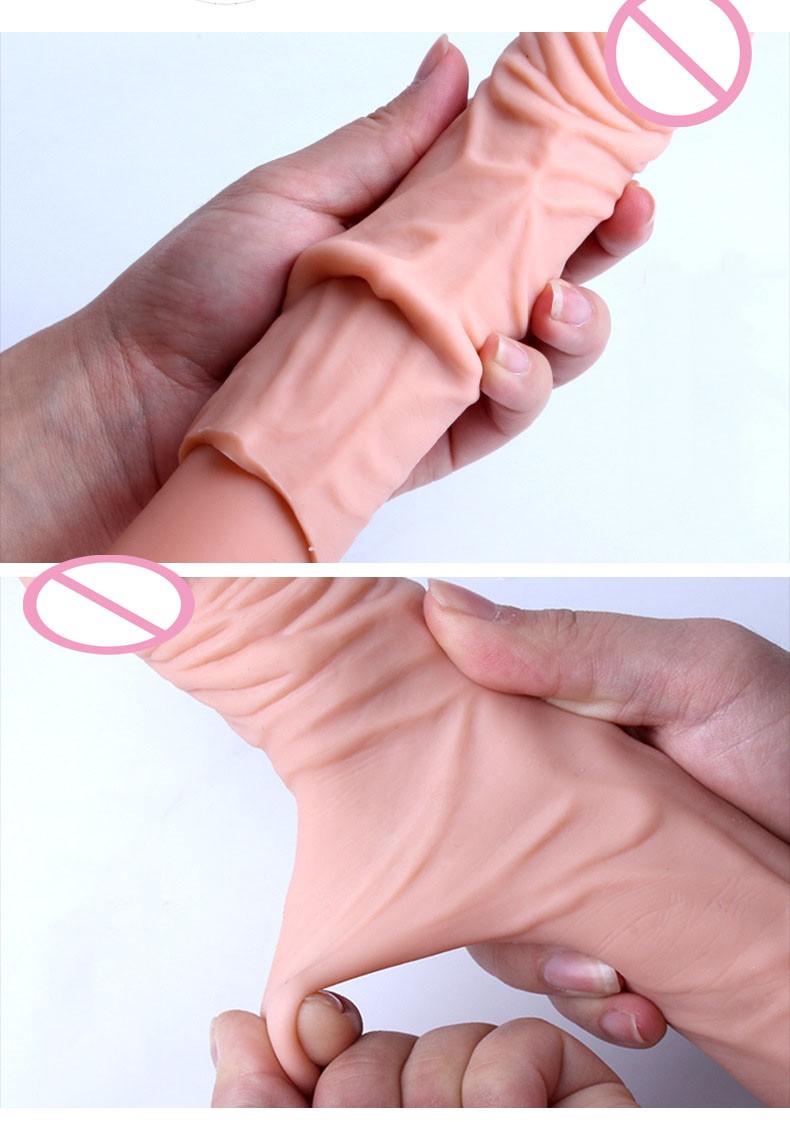 Mens Silicone Penis Extender Sleeve Reusable Enlargement Condoms Male Enhancement Sex Toy - 5