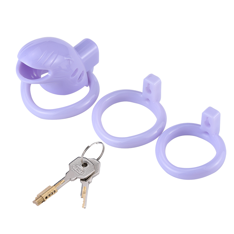 Male Chastity Device With Adjustable Rings Secure Brass Lock Number Tags Adult Pleasure Toy - 30