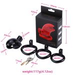 Male Chastity Device Cock Cage With 3 Size Rings Brass Lock Locking Number Tags Sex Toys - 5