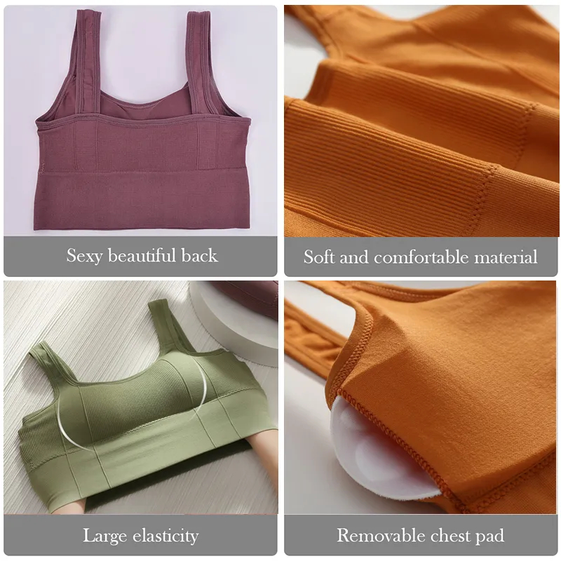 Womens Seamless Sports Bra Breathable Shockproof Antisweat Gym Yoga Top - 17