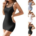 Sexy Womens Backless Bodycon Nightdress Solid Color Spaghetti Strap Lingerie - 1