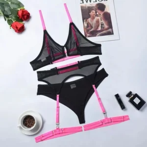 Plus Size Breathable Lace Lingerie Set Comfortable Sexy Babydoll Underwear - 2